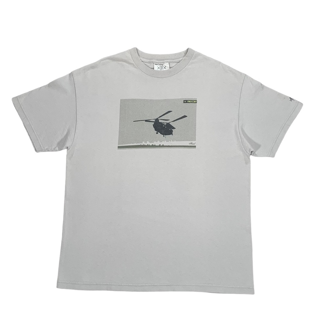 VTG Recon Nort Futura Stash Helicopter Gray & Neon Short Sleeve T Shirt Size XL